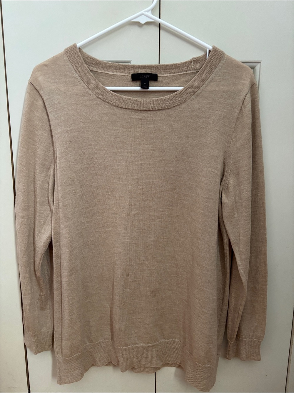 J. Crew Beige Crewneck Lightweight Sweater
